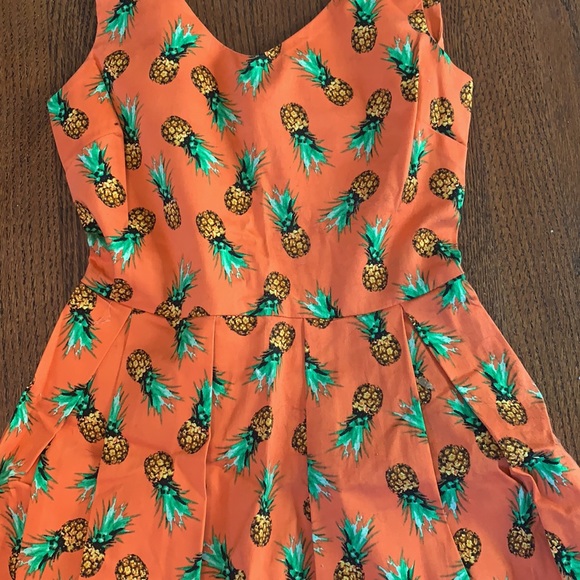 Pineapple fit and flare dress ModCloth small - Picture 3 of 5